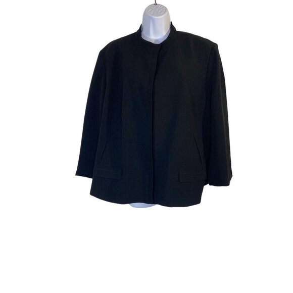 Calvin Klein Womens Career Blazer‎ Jacket Black Hook & Eye Closure Plus Size 18W - Picture 1 of 12